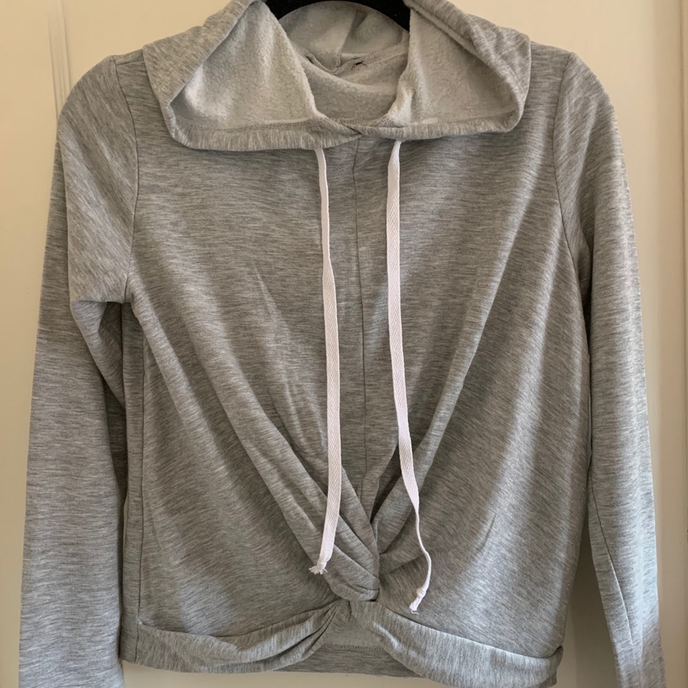 Light Gray Shirt with a Hood